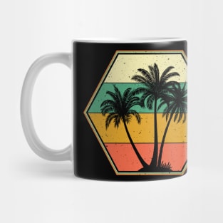 Palm Tree Vintage Retro Style Tropical Beach Themed Mug